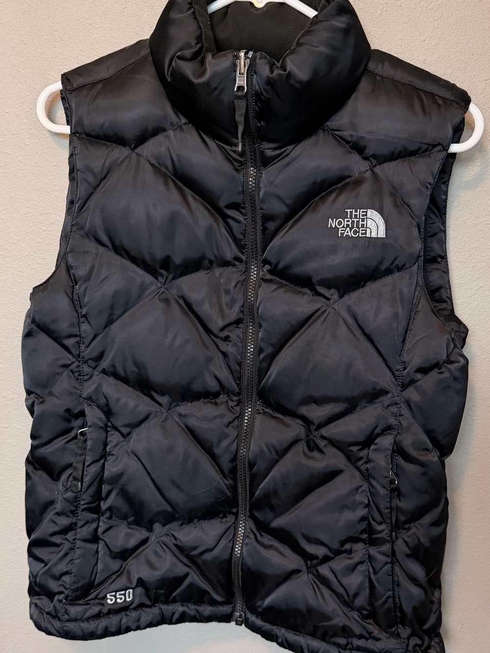 The North Face 550 Goose Down Quilted Puffer Black Vest Women’s Small